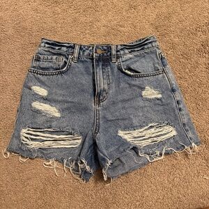 O'Neill Blue Distressed Jean Shorts